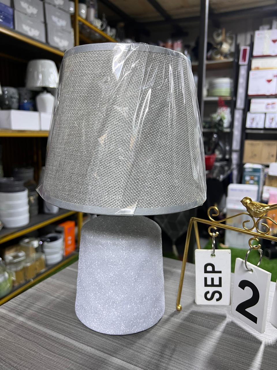 💫 Elegant Grey Ceramic Lamp / Lamp Shade — Modern & Minimalist Glow