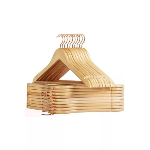 Wooden Clothes Hangers - Set of 10 Pieces, Wooden hangers, Strong and durable, Used at home, hotels, clothes shops, Used in laundry business, Can fit in all closets and wardrobe.