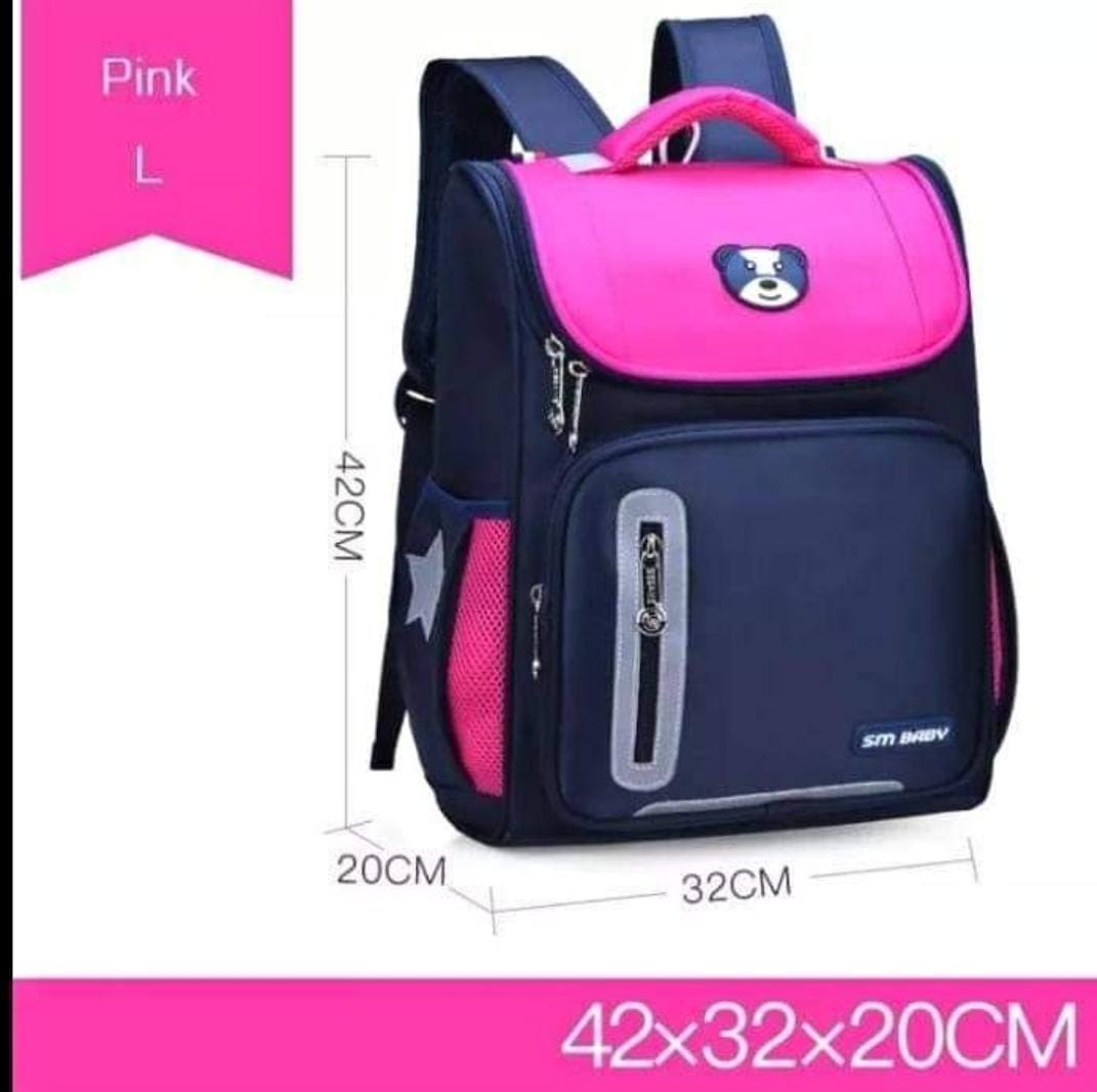 School Bag. 🎒 SM Baby School Backpack – Small, Medium & Large Sizes 🏫 PINK, 💪 Durable and lightweight – easy for kids to carry, Multiple compartments for books, stationery, and essentials.