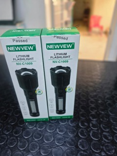 NEWVEW Lithium Flashlight – Ultra-Bright Rechargeable LED Torch, Powerful LED beam with high brightness output, Rechargeable lithium battery for long-lasting use.