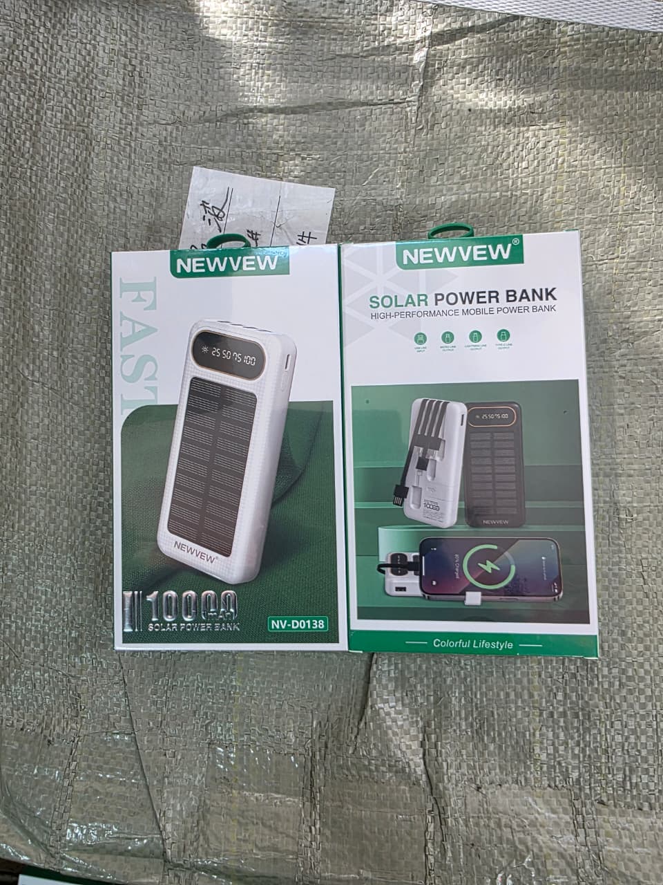 NEWVEW 10000mAh Solar Power Bank – Portable & Solar Rechargeable,10000mAh high-capacity battery for multiple device charges, Solar charging feature for emergency power anywhere.