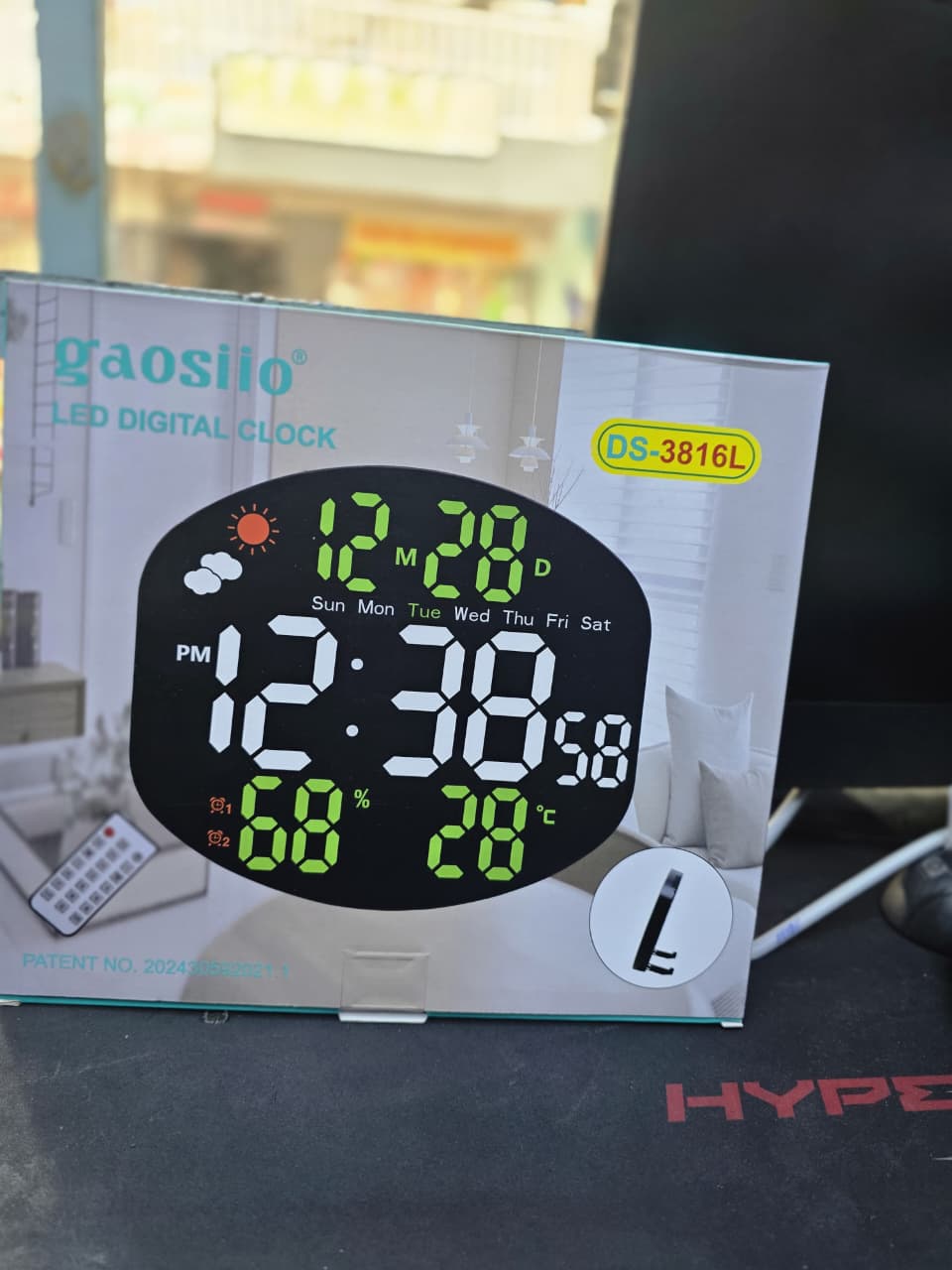 GAOSIIO LED Digital Clock DS-3816 L – Modern Time Display, Bright LED digital display for clear time reading, Sleek contemporary design, Easy to mount on wall or desk, Large, easy-to-read screen.