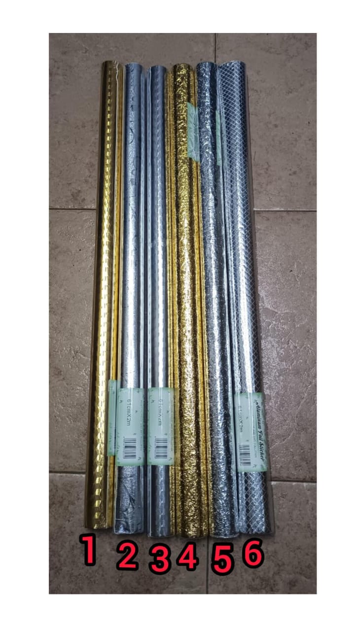 Aluminium Foil Stickers 61cm x 2m – Moisture-Proof Kitchen & Home Decorative Roll, Protects surfaces from water, oil, and stains, Durable Aluminium Material, Long-lasting and easy to clean.