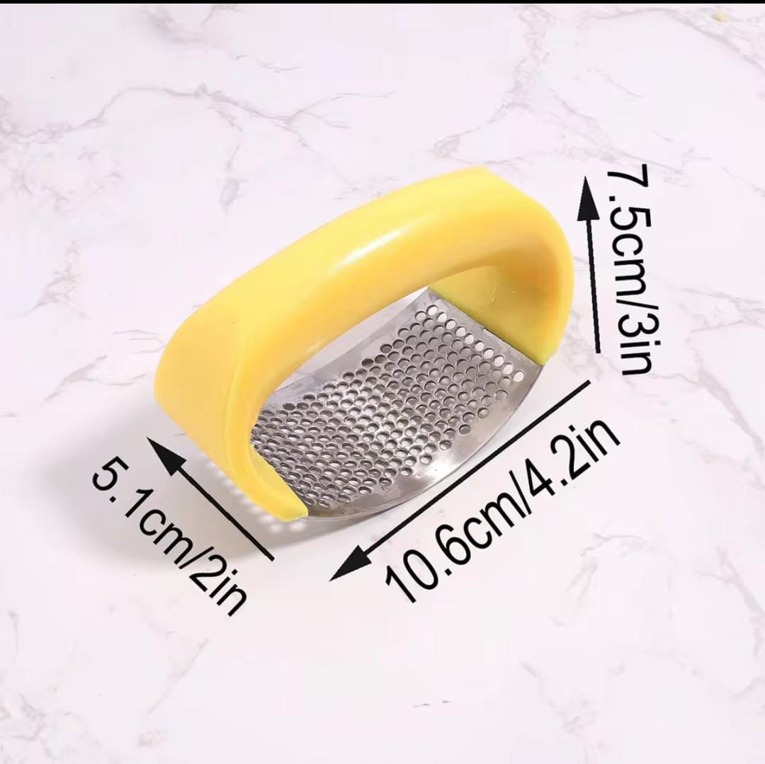 GARLIC CRUSHER| 2-in-1 Manual Garlic Press – Stainless Steel Crusher & Slicer, Made from durable, rust-resistant stainless steel, Ergonomic handle for comfortable use.