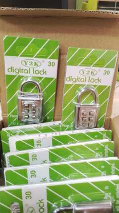 Numeric Padlock, Number Combination Lock Push Button Anti-Rust and Weather Resistant Combination Lock Padlock, Gym and Sports Locker, Case, Tool Box, Fence, Hasp Cabinet and Storage