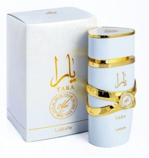 Lattafa White Yara- Yara exquisite high-end Arabic perfume Yara Moi Eau de Parfum Spray for Women and Men, Top notes: Heliotrope,Orchid, Tangerine Middle notes: Gourmand accord, Tropical fruits Base n