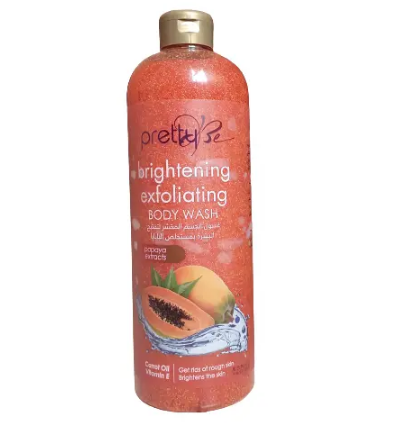 Body wash pretty Exfoliating Brightening  Pretty bright Exfoliating  Papaya and carrot body/strawberry/shae butter/milk protein body  wash BODY WASH 1000ML