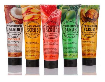 Exfoliating cream Gentle Exfoliating Gel Scrub for Face and Body wash 320ml Honey Strawberry lemon coffee Rice snail olive coconut aloe vera cucumber Exfoliating Deep Cleaning Face & Body
