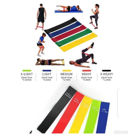 5PCS Resistance Bands Set Yoga Elastic Bands Expander Squat Workout Belt Pilates Crossfit Exercise Fitness Bands Gym Equipment5 Colors   YOGA BANDS TRAINING BANDS