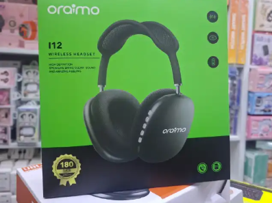 Oraimo i12 Wireless Headset – Super Bass Wireless Bluetooth Headphones With Microphone and Noise Cancellation Gaming Headset Stereo HiFi Earphones- (Random of Black, white, green and Pink)