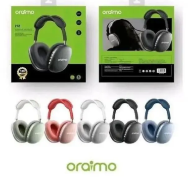 Oraimo i12 Wireless Headset – Super Bass Wireless Bluetooth Headphones With Microphone and Noise Cancellation Gaming Headset Stereo HiFi Earphones- (Random of Black, white, green and Pink)
