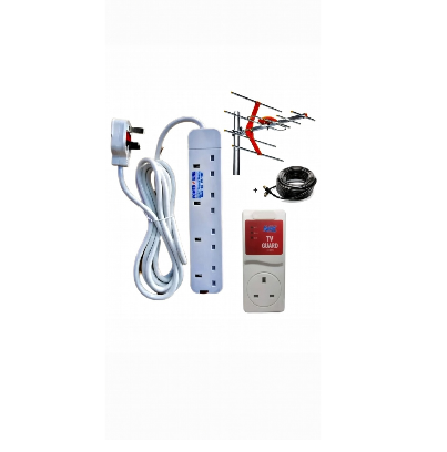 Accessories TVGuard, TV Guard for Digital Smart AndroidTV With EXTRA BONUS 4 WAY POWER EXTENSION, 
DIGITAL Smart Android TV, Aerial  Antenna AND COAXIAL CABLE.