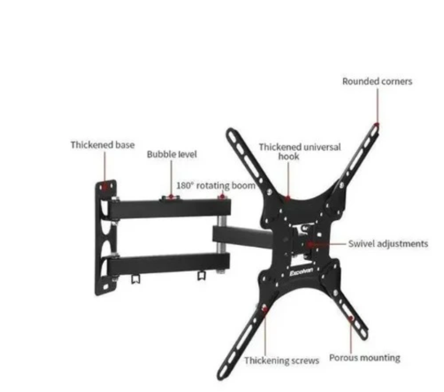 TV Wall Mount TV Stand 14″-55″ Steel Material Fixed - Swivel Solid Wall Black Quality product rotating wall bracket 14 inch to 55 inch support affordable HDL-11 1