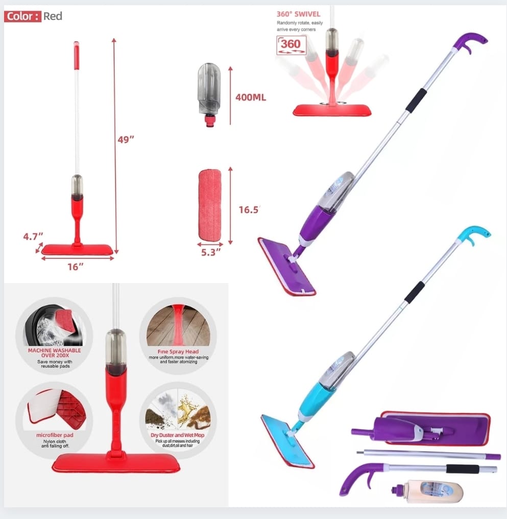 Household Spray Mop Wet And Dry With 360⁰ Handle