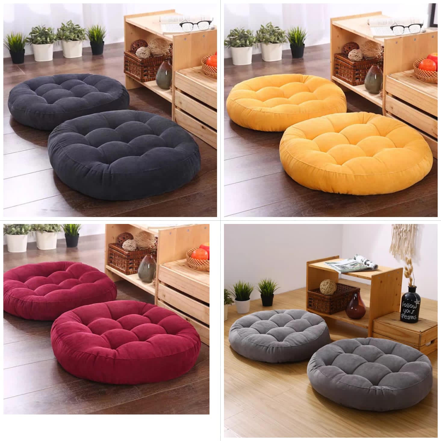34" Round Floor Cushions/Pillows