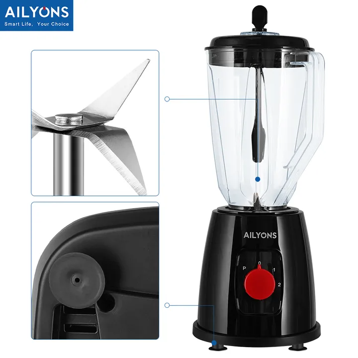AILYONS/LYONS TYB-205 1.5L 2 In 1 Quality Motor Stainless Steel Blender With Grinder