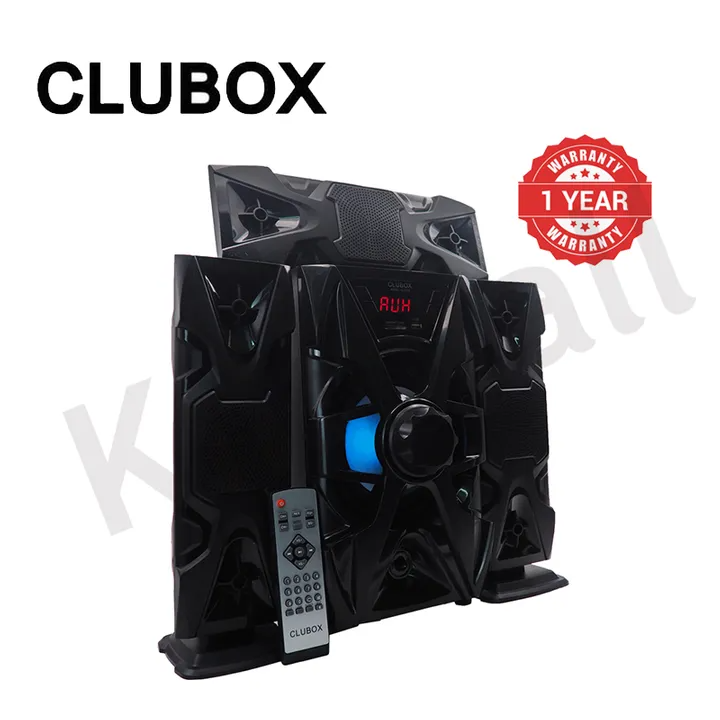CLUBOX 3.1CH X-Base Woofer HI-FI BT Speaker Systems AC/DC Subwoofer Home Audio System 12000W with Remote Control Bluetooth FM U TC-1303
