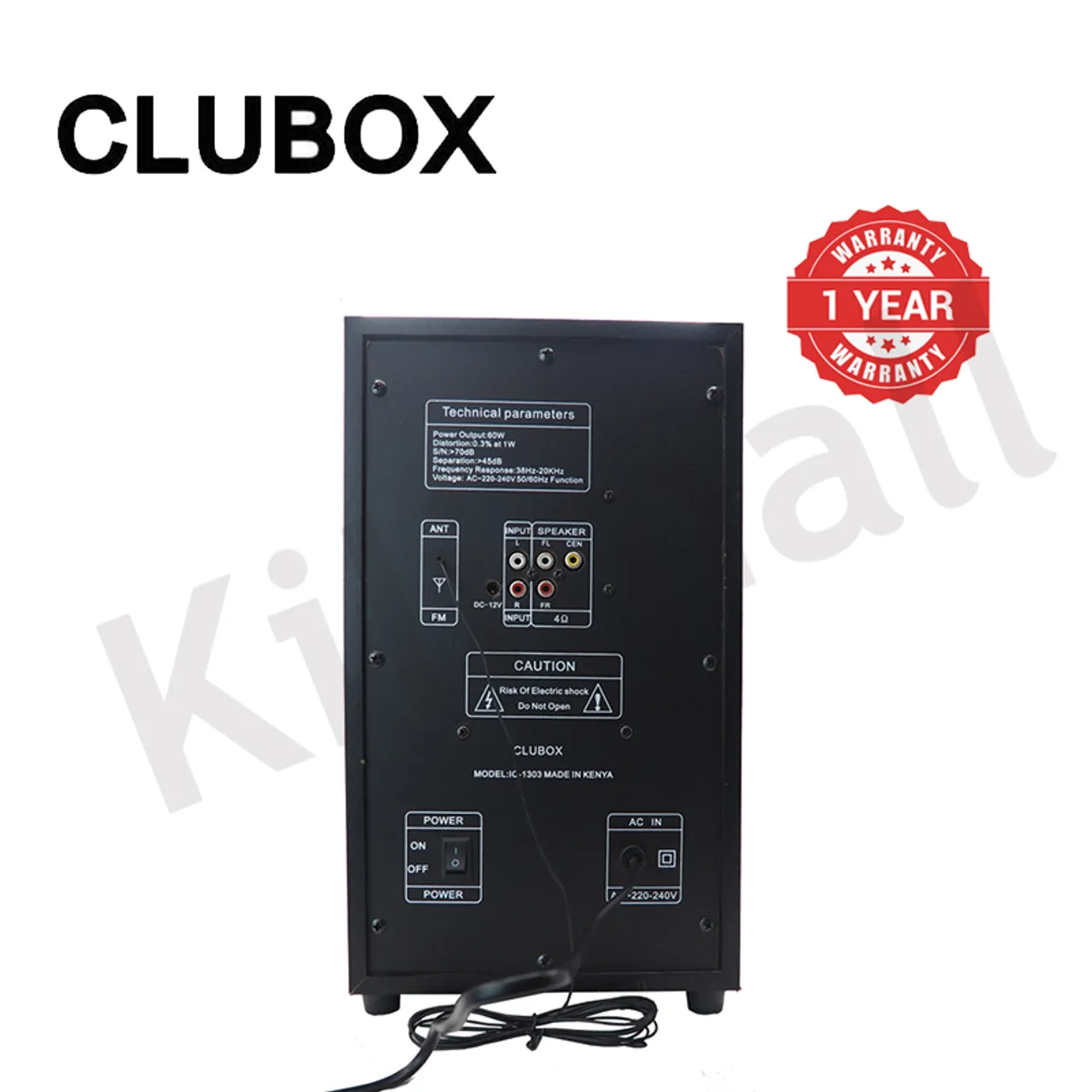 CLUBOX 3.1CH X-Base Woofer HI-FI BT Speaker Systems AC/DC Subwoofer Home Audio System 12000W with Remote Control Bluetooth FM U TC-1303