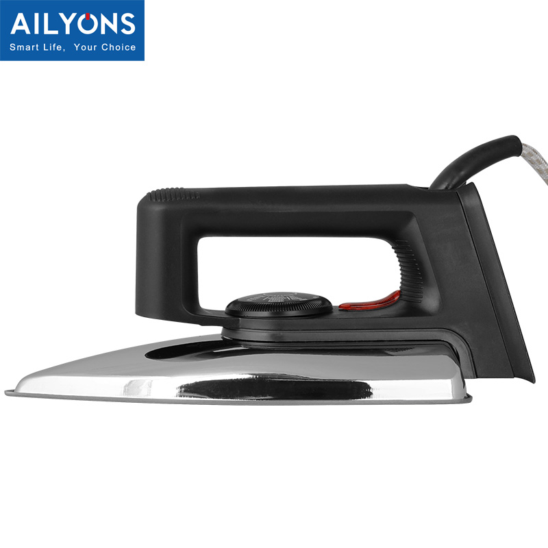 AILYONS Deluxe Dry Iron Box - HD199A Stainless Steel Bottom Plate Black