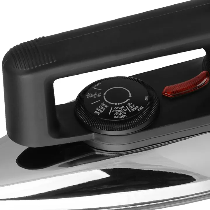 AILYONS Deluxe Dry Iron Box - HD199A Stainless Steel Bottom Plate Black