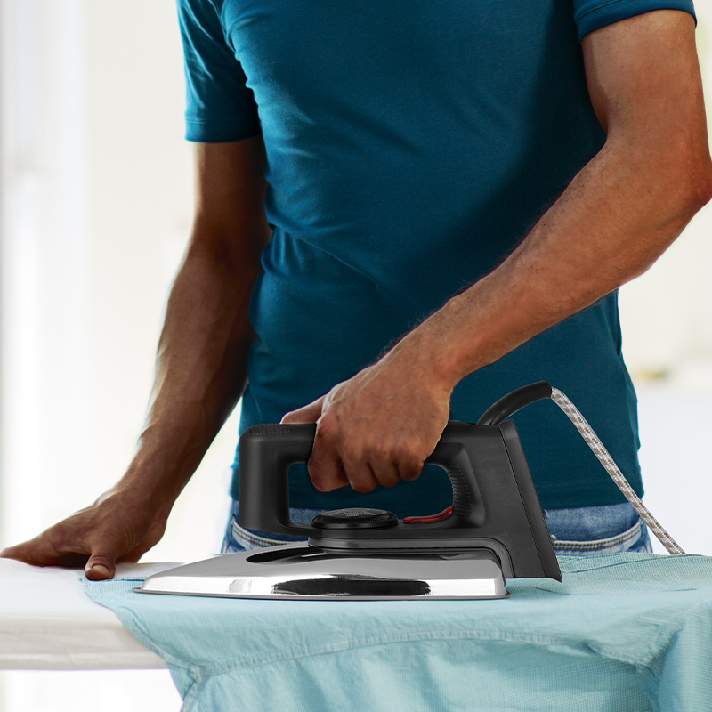 AILYONS Deluxe Dry Iron Box - HD199A Stainless Steel Bottom Plate Black