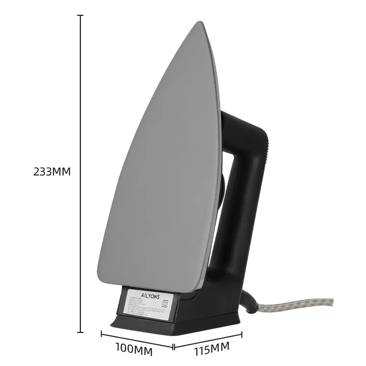 AILYONS Deluxe Dry Iron Box - HD199A Stainless Steel Bottom Plate Black
