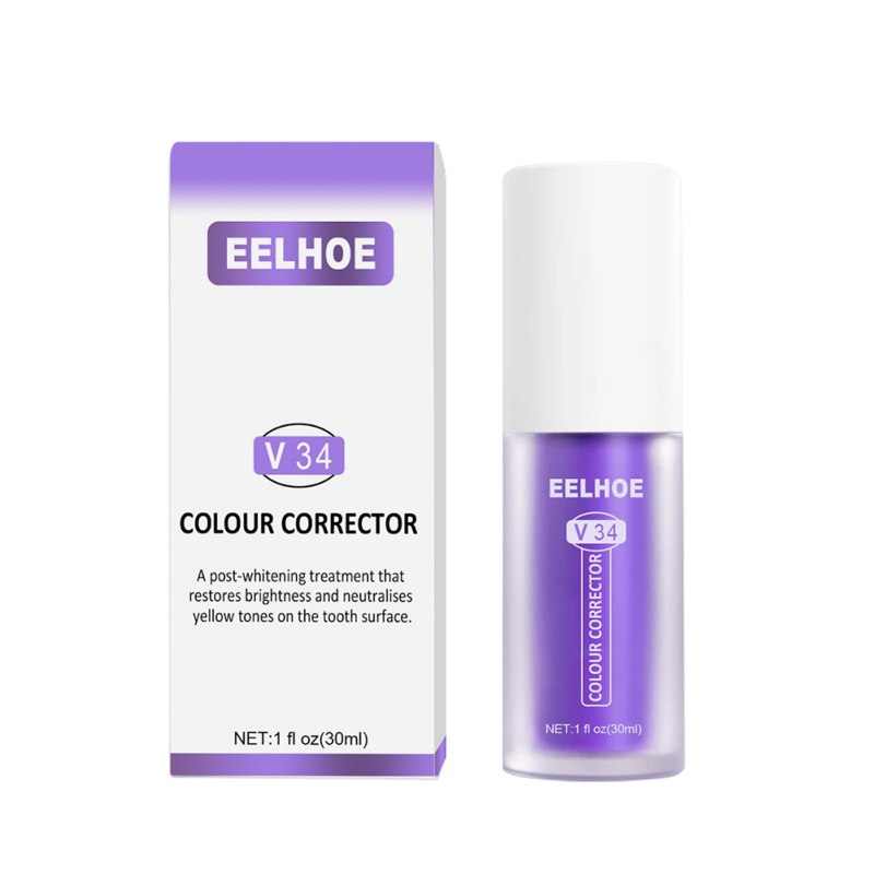 EELHOE V34 Colour Corrector Teeth Whitening Toothpaste Oral Cleaning Repair Fresh Breath Herbal Remove Stain Beauty Health