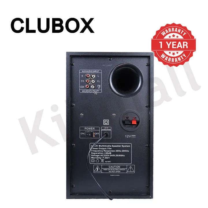 CLUBOX 3.1CH HI-FI Multimedia Bluetooth Woofer Home Audio System Speaker Systems Home Theater System Subwoofer with Remote Control TC-3103