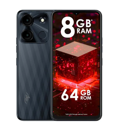 Itel A60s Phone 128GB+8(4+4) GB RAM Dual SIM 13MP Camera 5000mAh 6.6 Inch HD + Waterdrop Full Screen Phone Fingerprint and Face Unlock Smart Phones