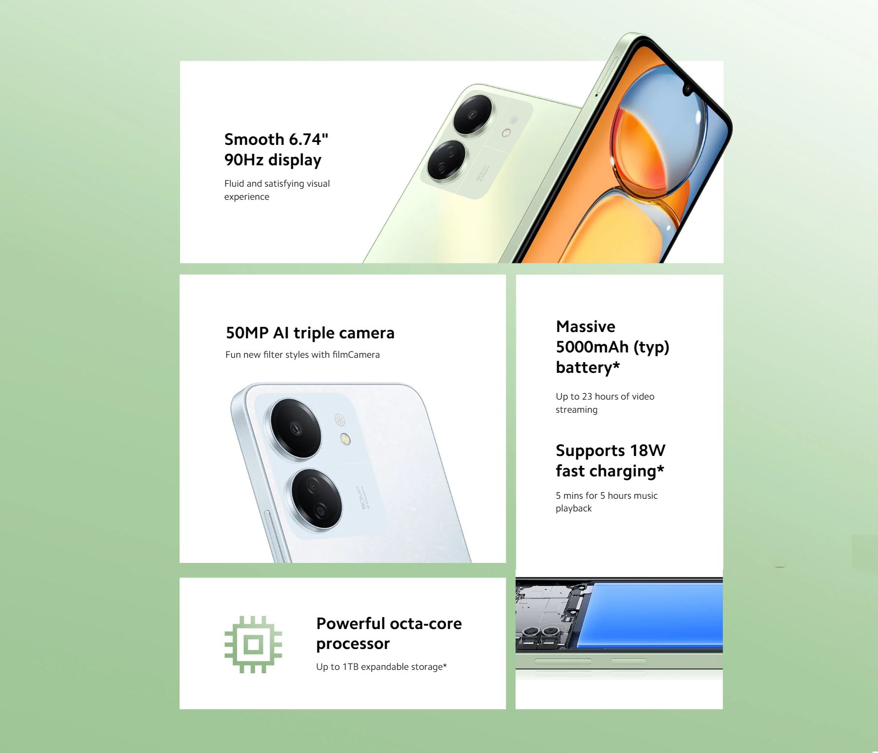 [TECH WEEK] Xiaomi Redmi 13C 256GB ROM + 8GB RAM 4G Network Dual SIM 6.74inch 90Hz LCD Screen 50MP Camera 18W Tpye-C Charging 5000mAh Smart Phones