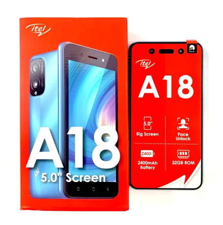 New Itel A18 32GB Storage + 1GB RAM 2400mAh 5" HD+ Display Dual SIM 3G Network Smart Mobile Phone