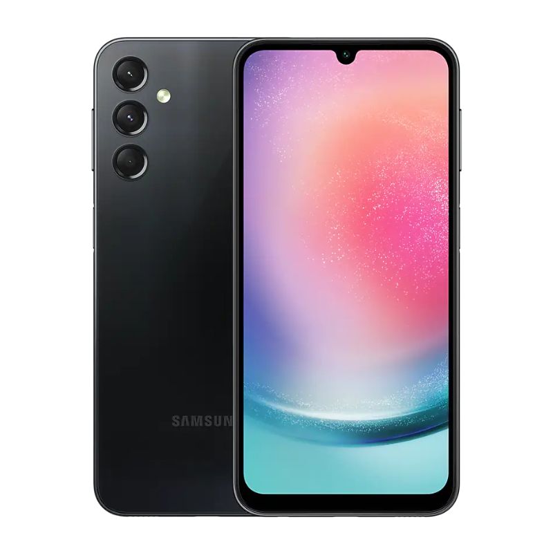 Samsung Galaxy A24 6+128 GB  5000 mAh, 25W wired Main camera: 50 MP + 5 MP + 2 MP Front camera: 13 MP  6.5 inches, AMOLED, 90Hz Mediatek Helio G99 Android 13, One UI 5.1