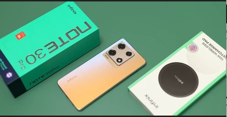 Infinix Note 30 Infinix Note 30 features  RAM: 8GB Internal Storage: 256GB Battery: 5000 mAh, 45W wired Main camera: 64 MP + 2 MP + QVGA Front camera: 16 MP Display: 6.66 inches, IPS LCD, 120Hz Processor: Mediatek Helio G85 Connectivity: Dual sim, 3G, 4G, Wi-Fi Colors: Obsidian Black, Interstellar Blue, Sunset Gold OS: Android 13