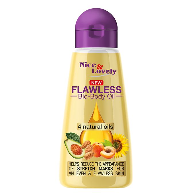 [Limited Offer]  Nice & Lovely Flawless Bio-Body Oil For Stretch Marks & Contains 4 Natural Oils.