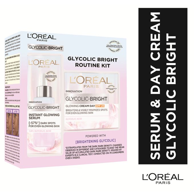 【Discounted】L'Oreal Glycolic Bright -Serum + Day Cream Routine Kit