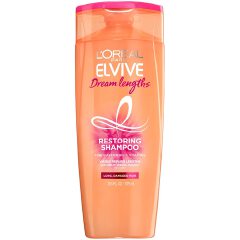 L'Oreal Paris Elvive Dream Lengths Restoring Shampoo with Fine Castor Oil and Vitamins B3 and B5 for Long, Damaged Hair, Visibly Repairs Damage