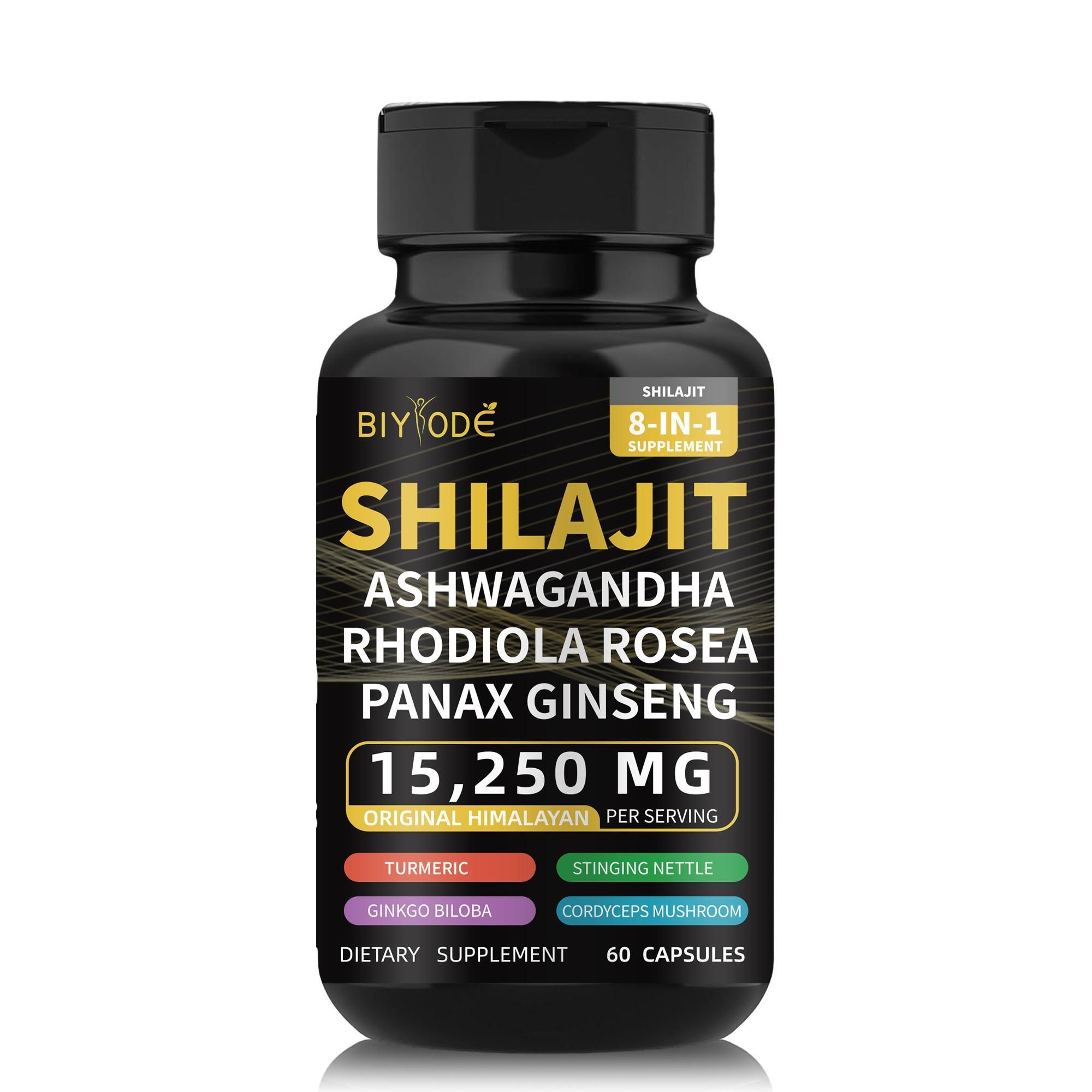 BIY ODE Shilajit Supplement, Shilajit Capsules, 100% Pure Shilajit Contains 85+ Trace Minerals and 60% Fulvic Acid, Boosts Energy and Immunity, Vegan, Natural