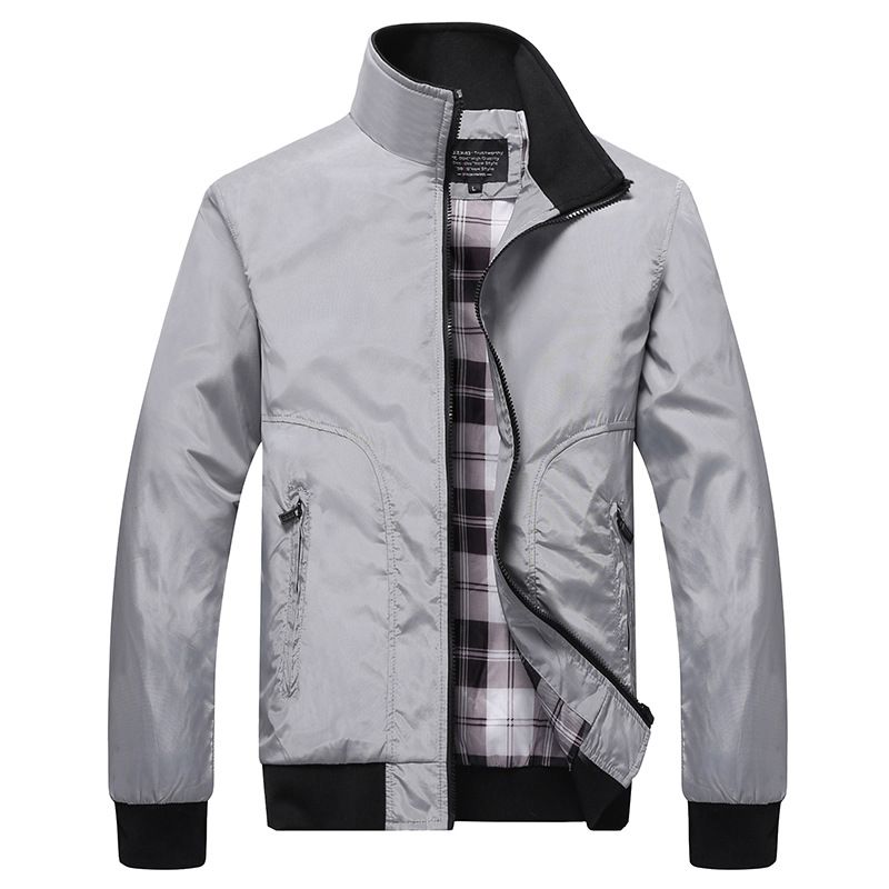 Men Jackets Casual Coats Trench Coats Men Sportswear Stand Collar Slim Jackets Male Bomber Jackets black m