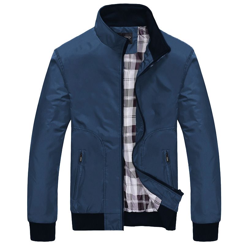 Men Jackets Casual Coats Trench Coats Men Sportswear Stand Collar Slim Jackets Male Bomber Jackets black m