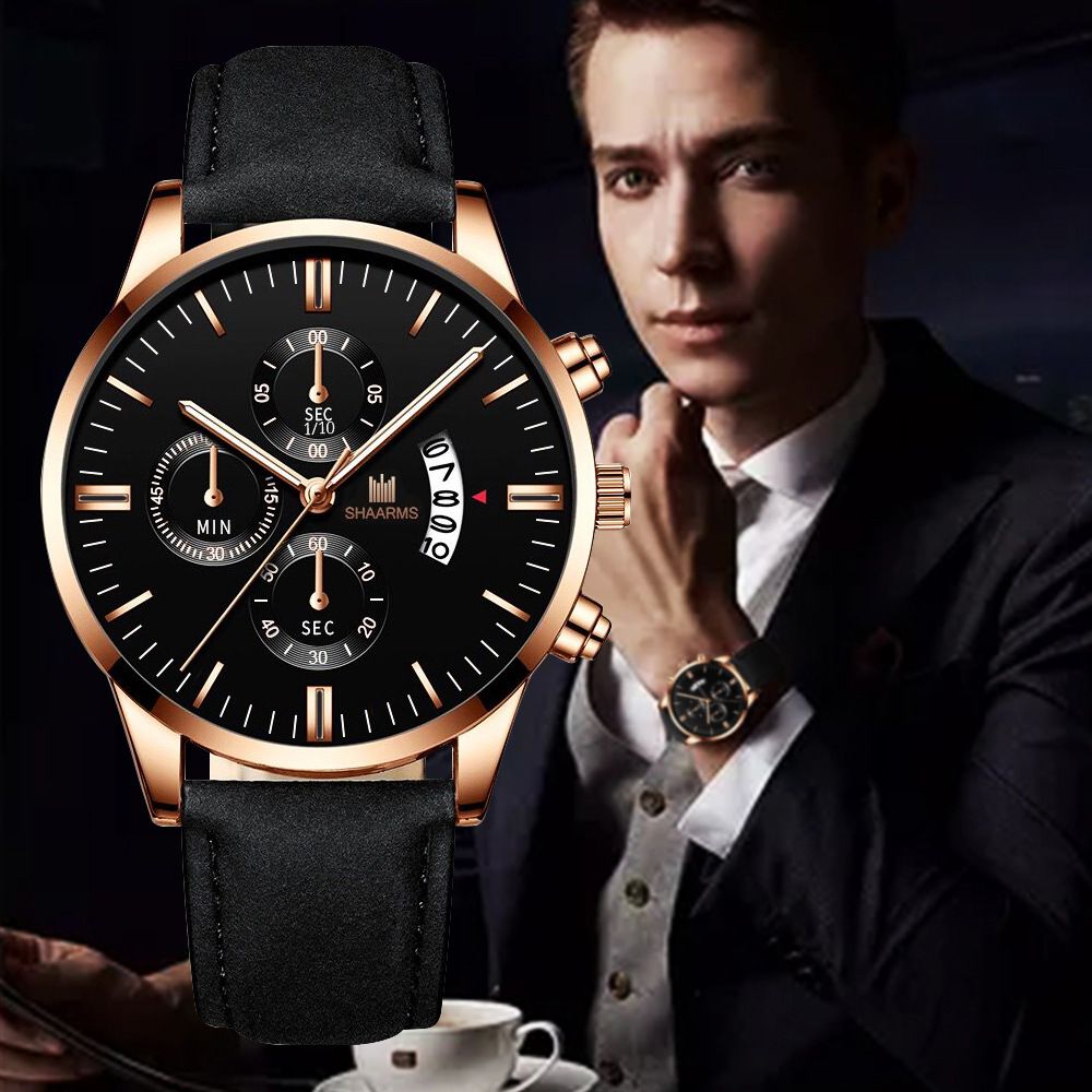 Men Watch leather straps Stainless Steel Good Quartz Luxury Man Wristwatch Waterproof Watches Fashion Business Quartz Analog Male Watch