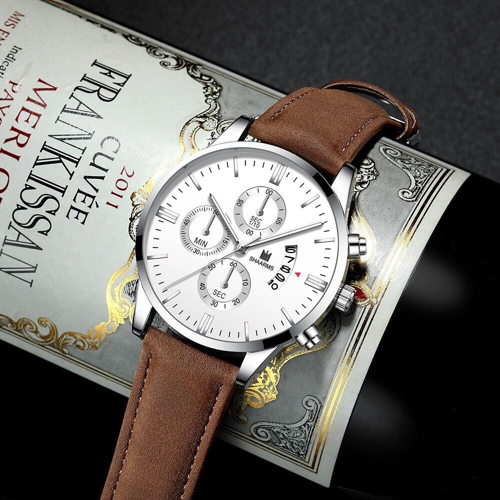 Men Watch leather straps Stainless Steel Good Quartz Luxury Man Wristwatch Waterproof Watches Fashion Business Quartz Analog Male Watch