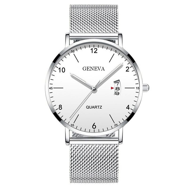 Men Watch Stainless Quartz WristWatches Waterproof Male Watches Fashion Wrist Watch Date Classic Valentines Gift Black (Black Case) one size