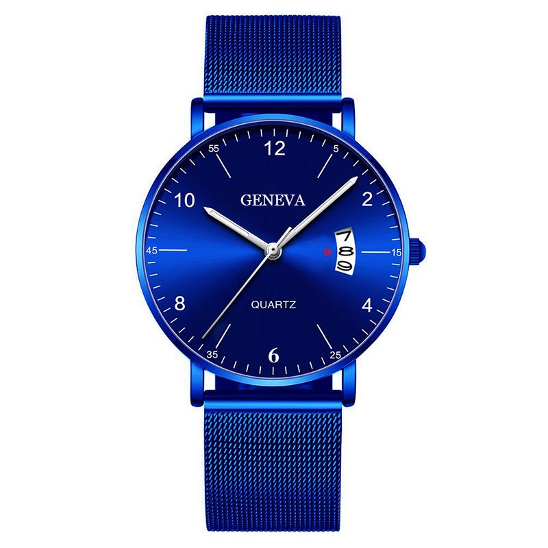 Men Watch Stainless Quartz WristWatches Waterproof Male Watches Fashion Wrist Watch Date Classic Valentines Gift Black (Black Case) one size