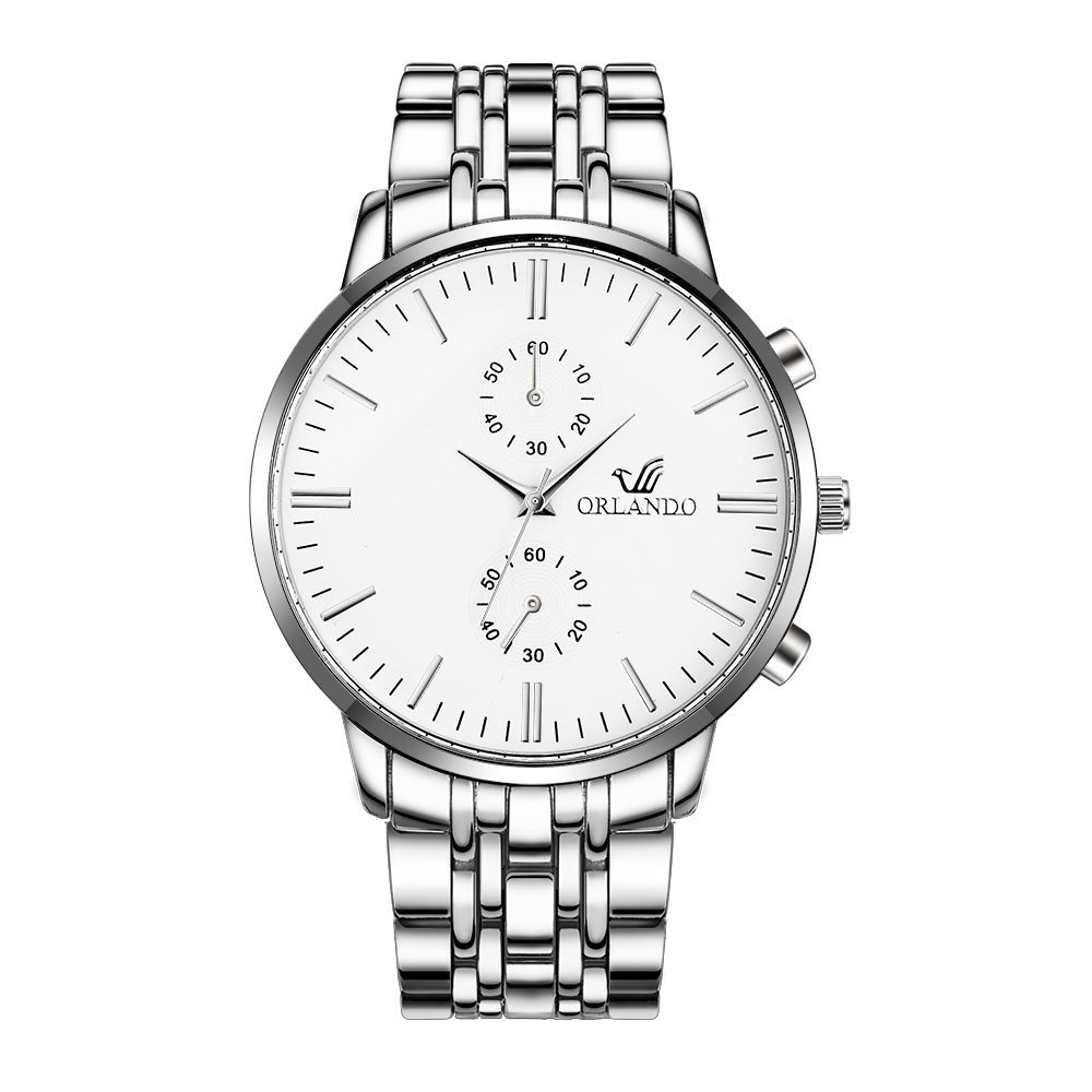 Men's Watch New ORLANDO Fashion Quartz Watch Men's Gold Plated Stainless Steel Watch black gold one size