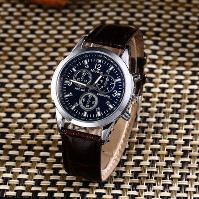 Men Leather Watch Man Luxury Quartz Stainless Steel Wrist Watches Mens Wristwatch For Male Fashion Quartz Analog Valentine Gift Black Black One Size