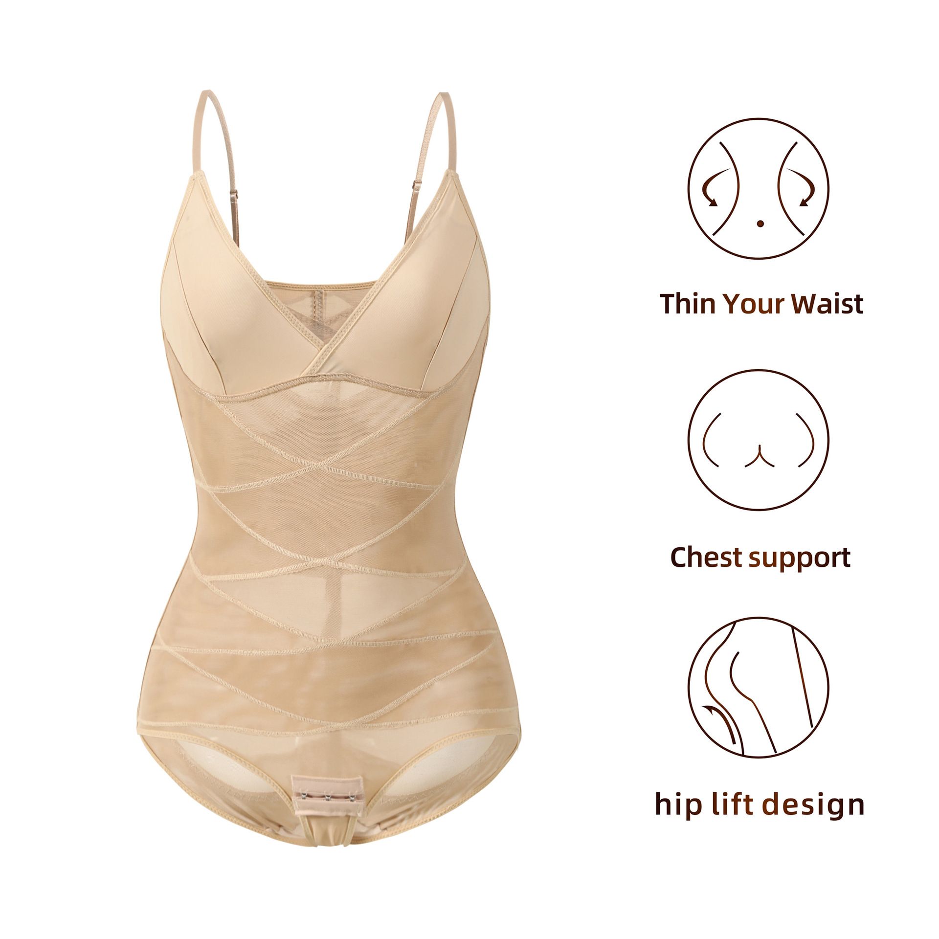 Junlan Shaping Bodysuit, Deep V Tummy Control Butt Lifting Body Shaper, Women's Underwear & Shapewear