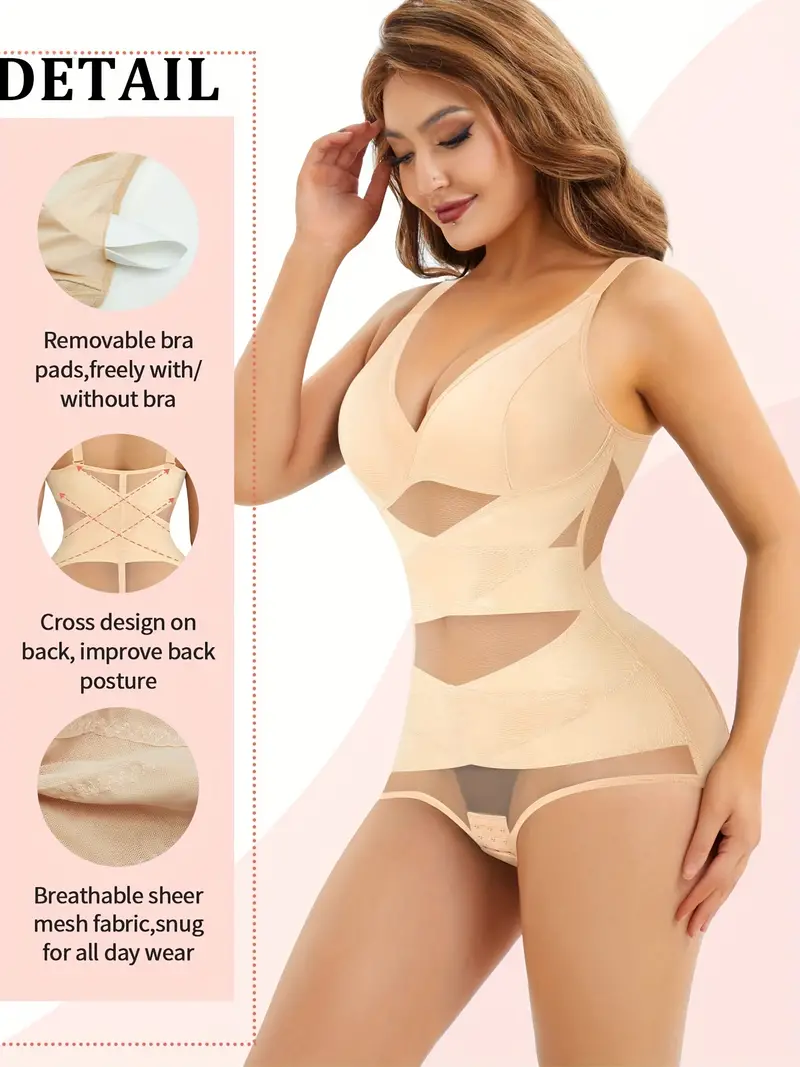Junlan Shaping Bodysuit, Deep V Tummy Control Butt Lifting Body Shaper, Women's Underwear & Shapewear