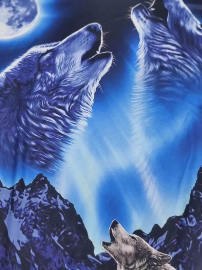 Premium 3D Printed Wolves Men's Novelty Graphic T Shirt Short Sleeve Tees Tops For Street Casual Daily