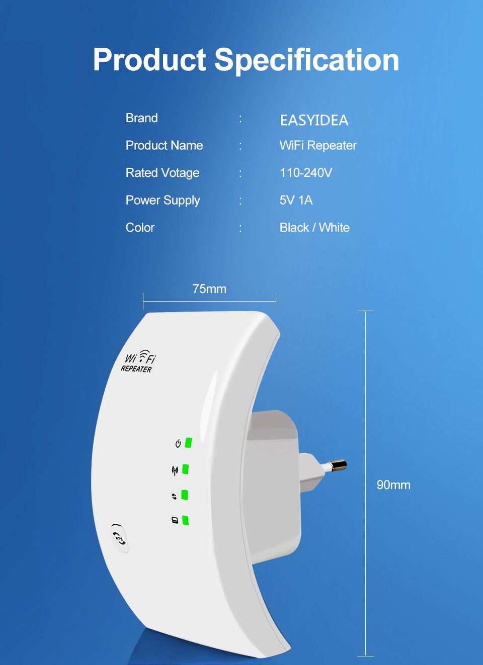 Wireless WiFi Range Extender Wi-fi Repeater 300Mbps 2.4Ghz Signal Boosters Network Amplifier 802.11n/b/g wi fi Expend for Router