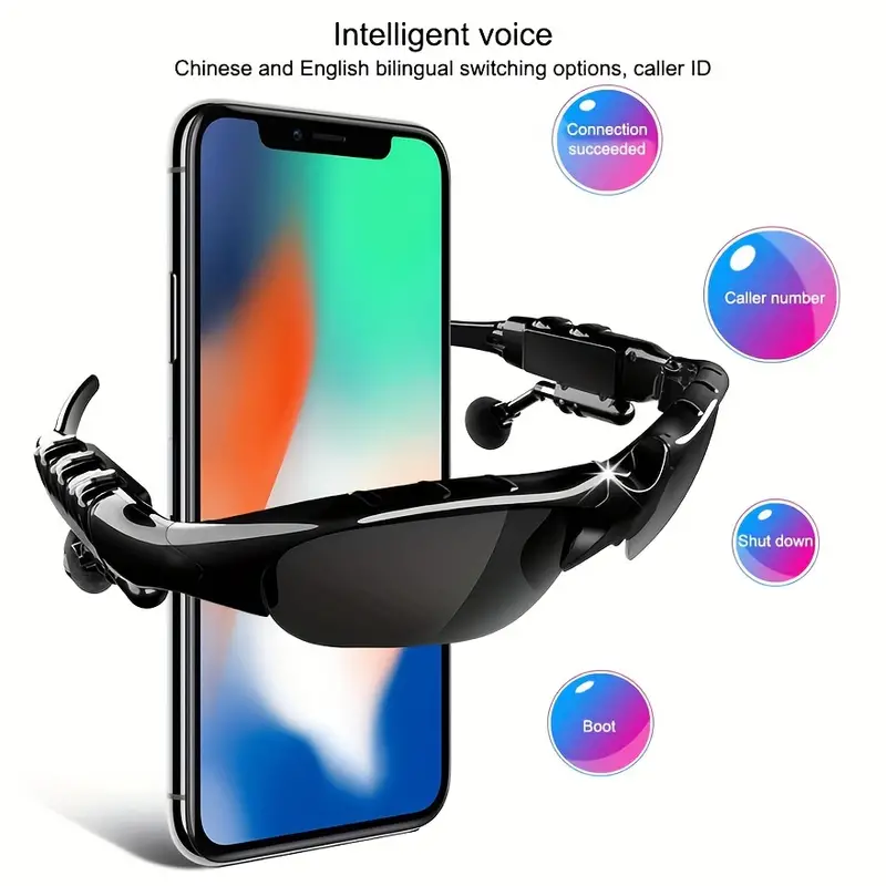 Wireless Glasses Headset Listen To Music Call Wireless Intelligent Headset Drive Sunglasses Multi-function Glasses HIfi Surround Sound, Glasses Listening To Songs